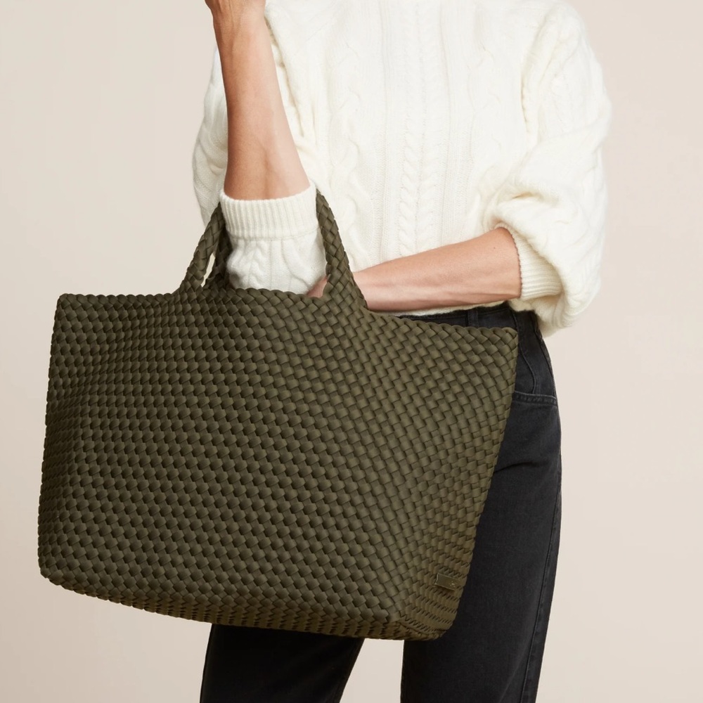 Naghedi Olive Woven Tote
